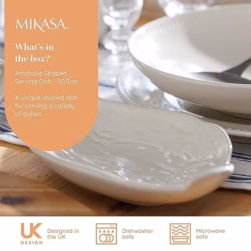 Mikasa Cranborne White Stoneware Artichoke Serving Dish – 2