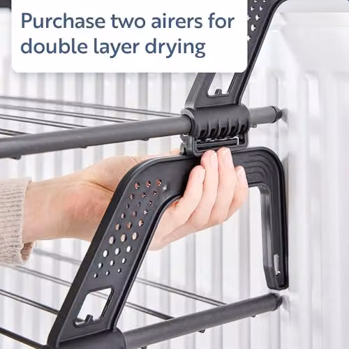Minky SureGrip Radiator Airer with Adjustable Wing Arms in Grey and Black – 4