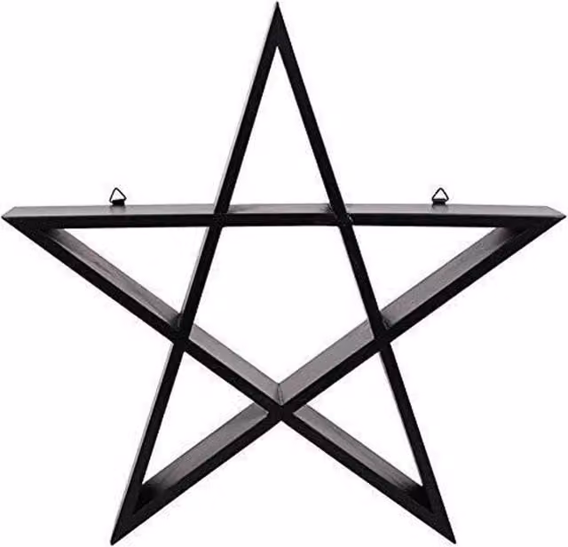 Something Different Black Geometric Pentagram Metal Wall Art W/H: 40 x 40 cm – 1