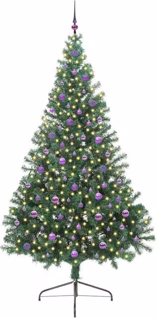 Berkfield Home Beautiful Artificial Pre-lit Christmas Tree in Green, Height: 240 cm