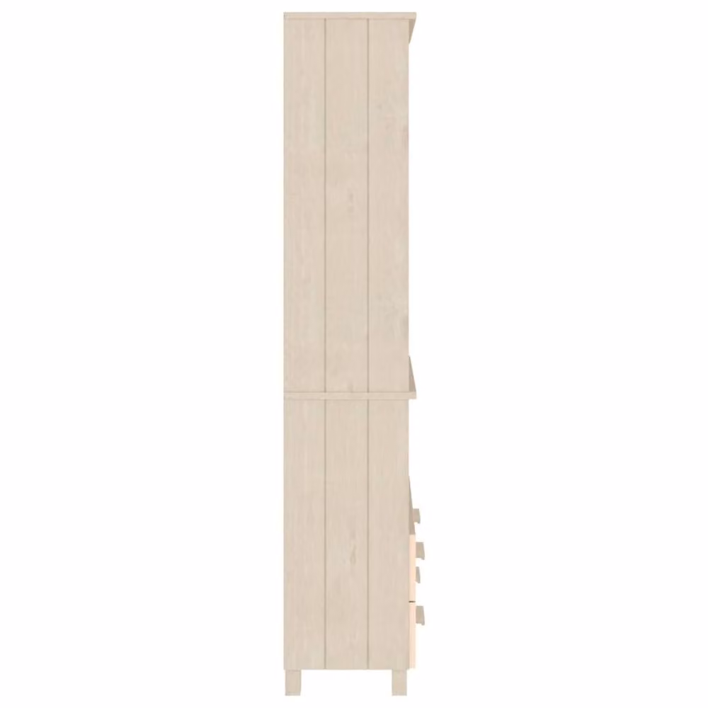 Berkfield Home HAMAR Solid Wood Pine Highboard in Honey Brown and White, W: 180.0 cm, D: 35.0 cm, H: 85.0 cm – 3