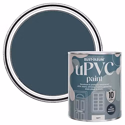 Rust-Oleum Water-Based uPVC Door and Window Paint in Matt Evening Blue, 0.75 l – 1