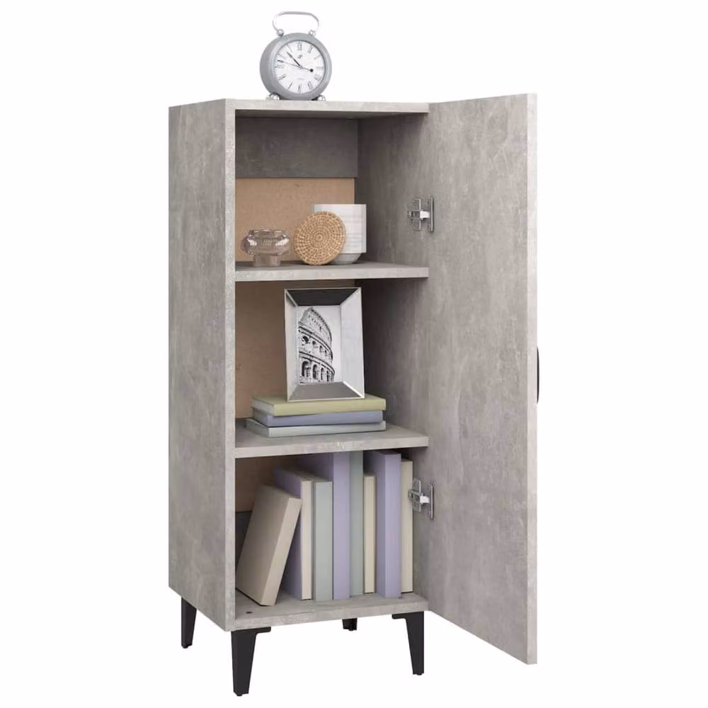 Berkfield Home Sideboard in Concrete Grey, W/D/H: 34.5 x 34 x 90 cm – 3
