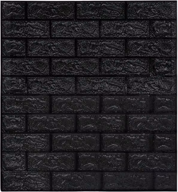 Berkfield Home Realistic 3D Self-adhesive Brick Wallpaper, Black, 20 Pieces