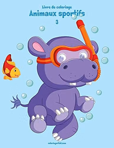 Createspace Animaux sportifs 3: Volume 3 Colouring Book for Adults, Multicolour, H: 27.94 cm, W: 21.59 cm