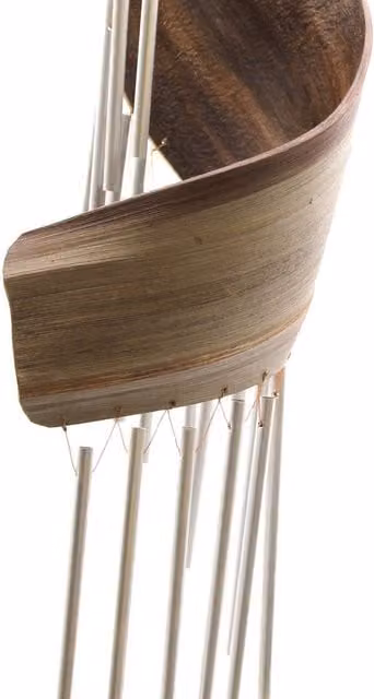 KDMK Handcrafted Rustic Natural Coconut Leaf Wind Chimes in Brown and Yellow