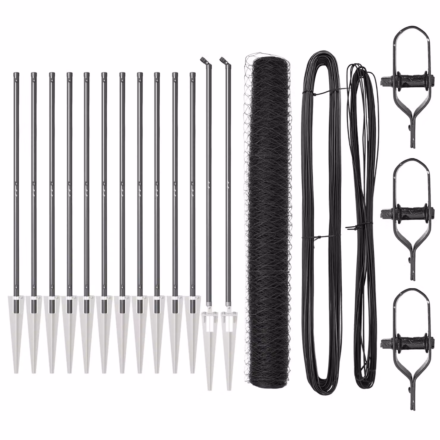 Berkfield Home Set of 2 Grey Metal Round Standard Durable Fencing Set – 2