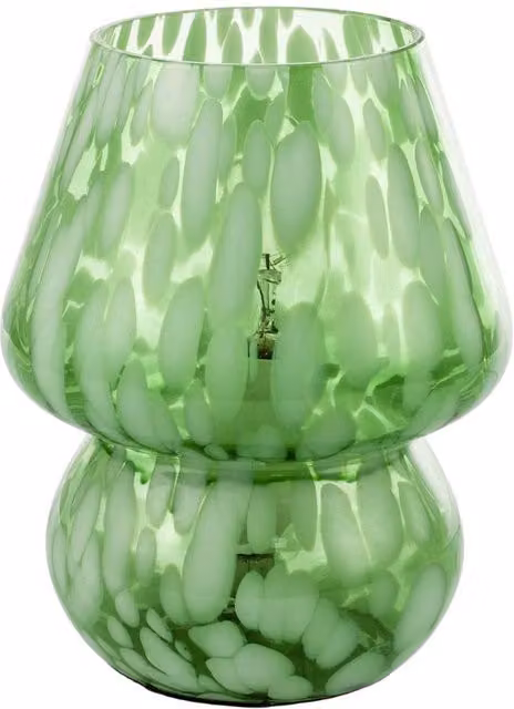 Happy Homewares Emerald Green Mottled Glass Table Lamp