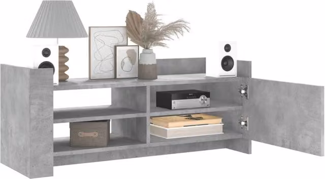 Berkfield Home TV Cabinet in Concrete Grey, MDF, W/D/H: 100 x 35 x 40 cm