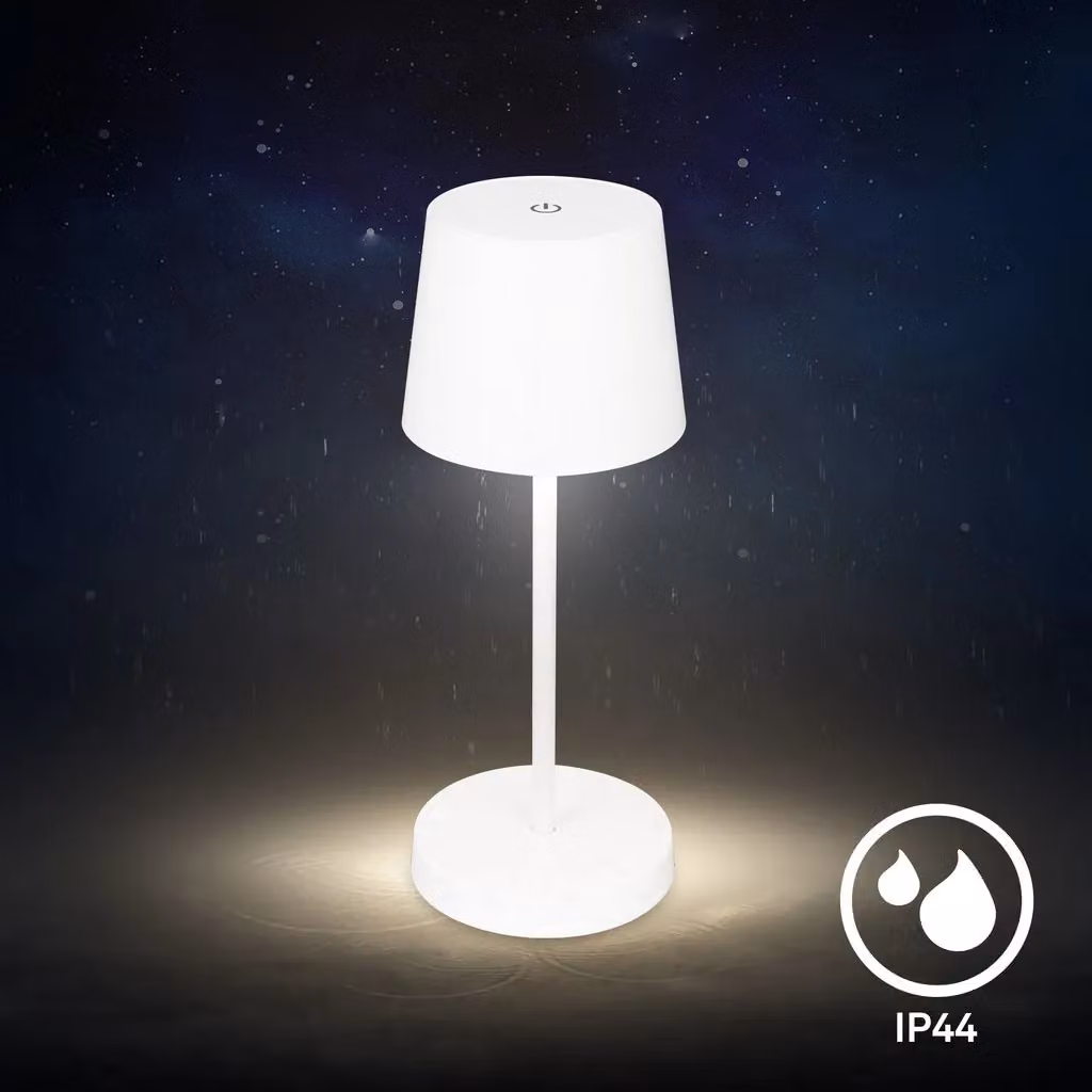 Briloner White Rechargeable Dimmable LED Table Lamp with Touch Control and Warm White Light – 4