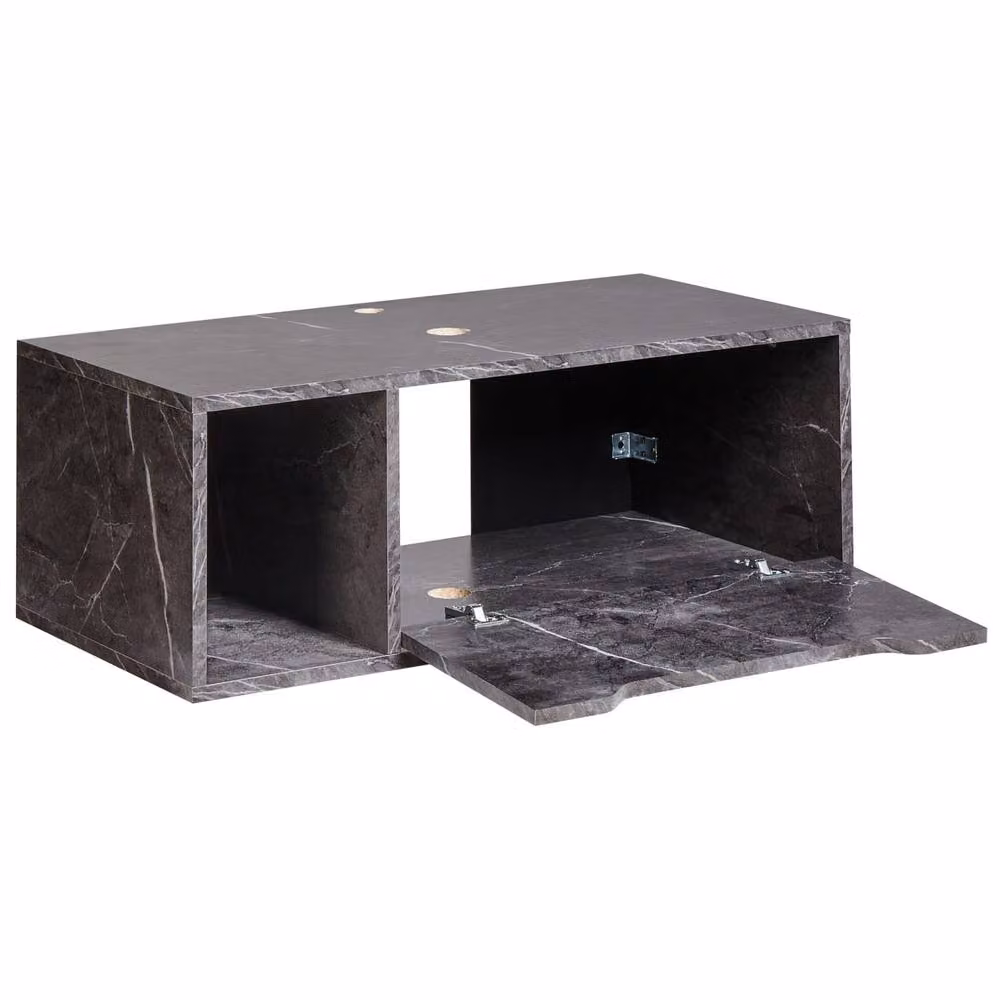Wyld and Coco Black Wall-Mounted Bathroom Cabinet with Fluted Front, W: 80 cm, D: 40 cm, H: 28 cm – 4