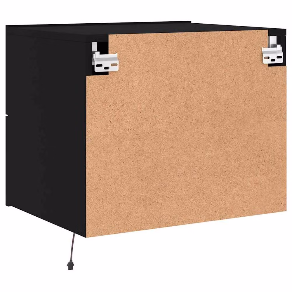 Berkfield Home Wall-mounted Bedside Cabinet with Integrated LED Lights, Black, W: 39.0 cm, H: 50.0 cm, D: 41.0 cm – 6