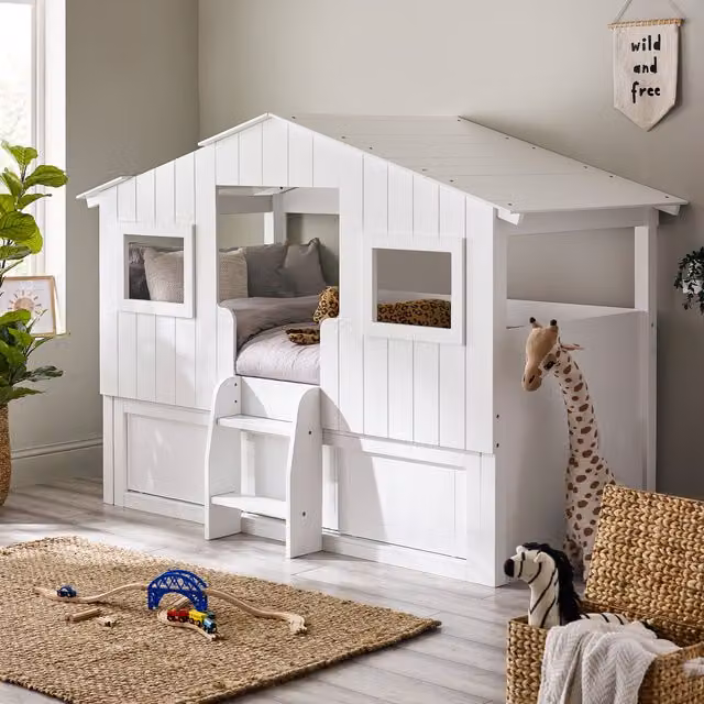 Julian Bowen Acorn Midsleeper Bed in White Solid Wood