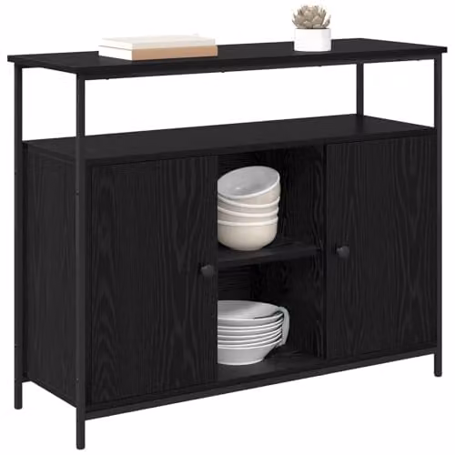 vidaXL Modern Black Sideboard in MDF, W/D/H: 100 x 35 x 80 cm – 1