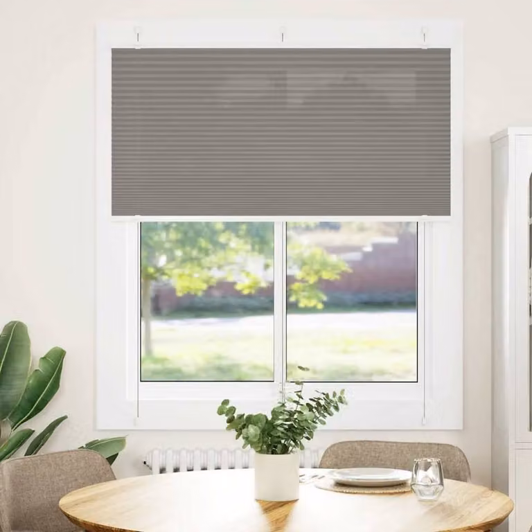 Berkfield Home Single Pleat Polyester Blind in Anthracite Grey, W: 120 cm, H: 100 cm