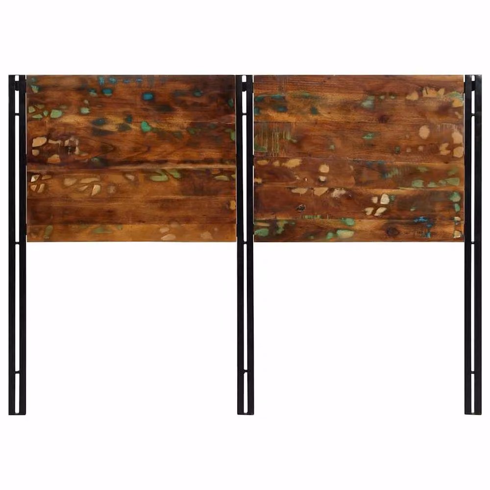 Berkfield Home Industrial Headboard in Brown Reclaimed Wood and Iron, Width: 140 cm – 2