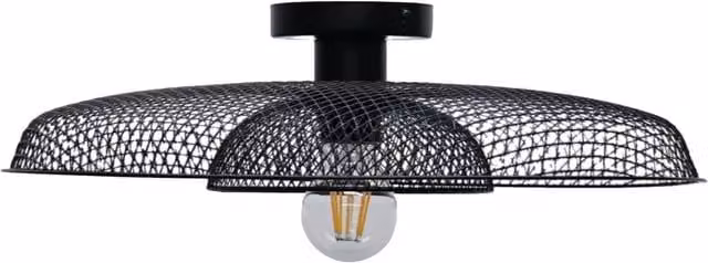 First Choice Lighting Cassidy Black Metal Wire Layered Flush Ceiling Light – 1