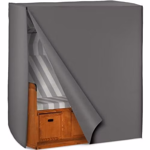 tectake Weatherproof Grey Beach Chair Cover, W/D/H: 120 x 80 x 145 cm – 1