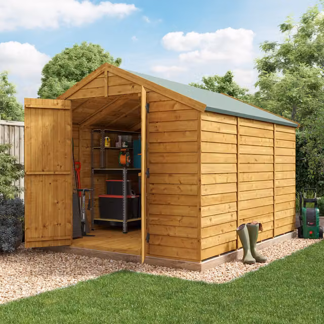 BillyOh Keeper Overlap Apex Wooden Shed in Brown