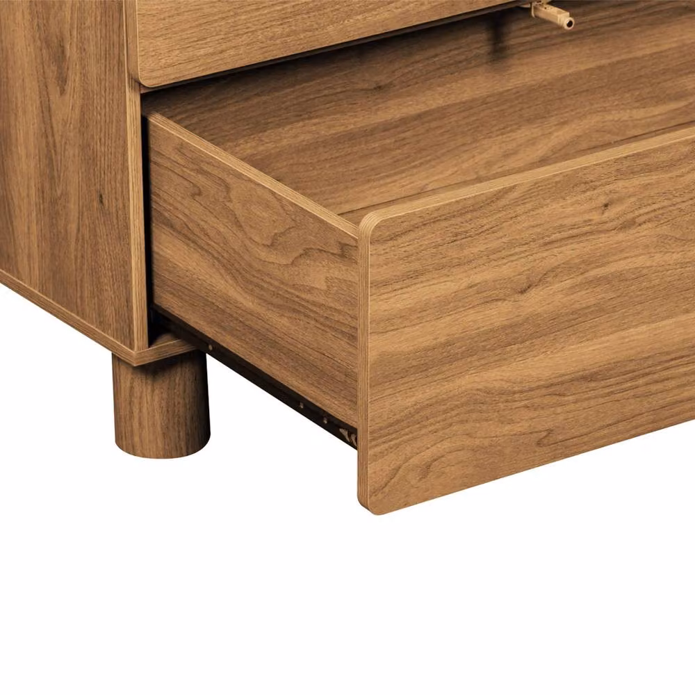 sweeek Modern Brown Wood Effect Wardrobe with 2 Doors, 2 Drawers and Hanging Rail, W: 80 cm, D: 53 cm, H: 180 cm – 3