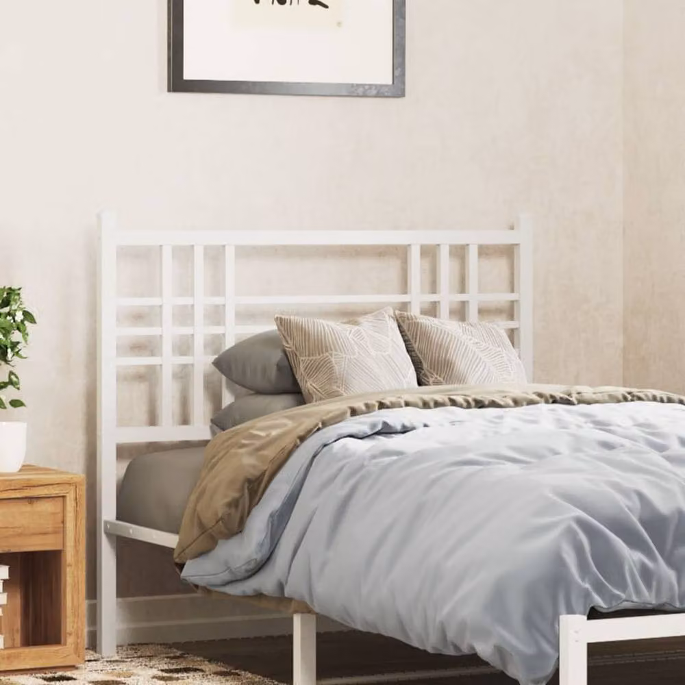Berkfield Home Classic Metal Headboard in White, Width: 100 cm – 2