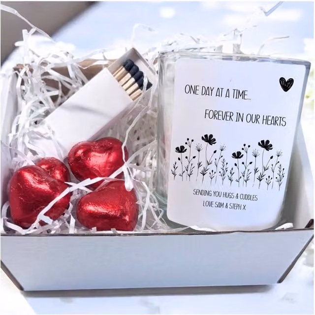 Aye Do Gifts Personalised Forever in Our Hearts White Candle and Tealight Gift Set