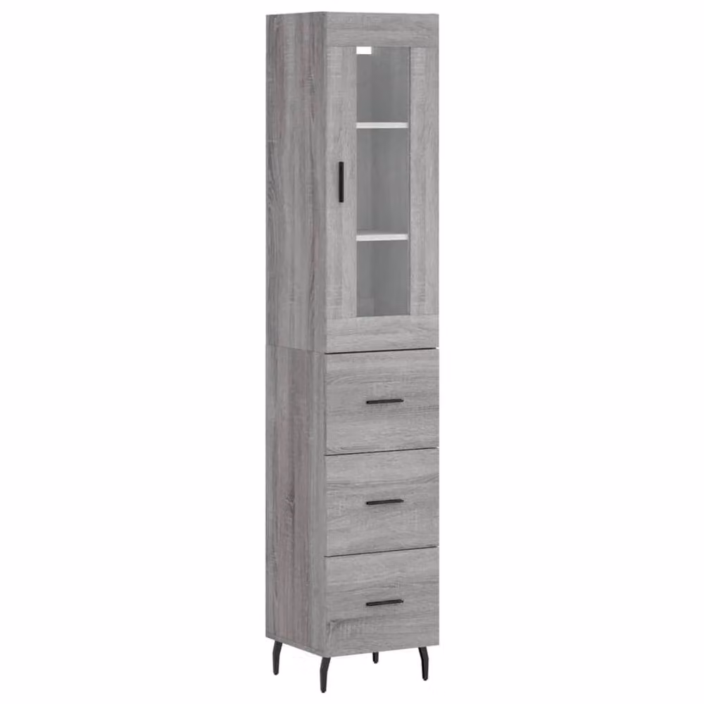 Berkfield Home Grey Sonoma Highboard in Engineered Wood W/D/H: 34.5 x 34.0 x 180.0 cm – 3