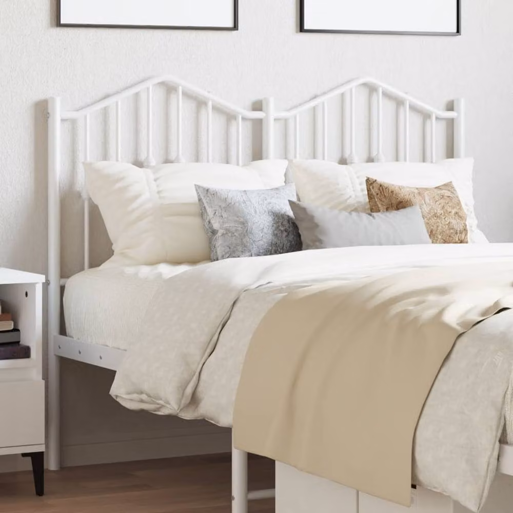 Berkfield Home Metal Headboard in White – 2