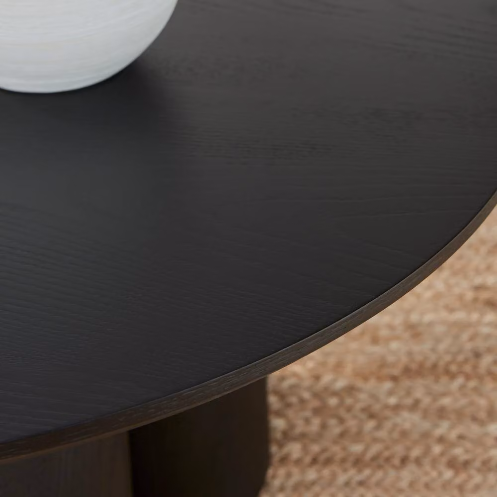 FurnitureboxUK Sutton Round Black Wood Coffee Table – 2