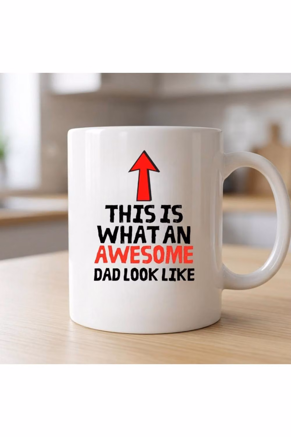 Dyzi Awesome Dad Ceramic Mug in White and Red – 4