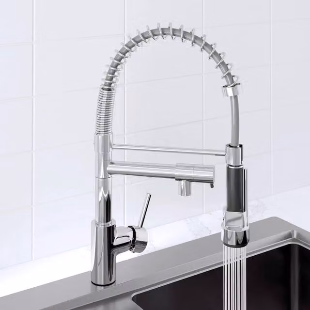 EONLION Kitchen Tap with Dual Spray and Pot Filler in Silver Chrome