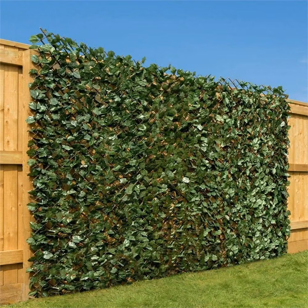 FLAVORA Artificial Ivy Leaf Hedge Privacy Screen, Green, W: 100 cm, H: 100 cm – 6
