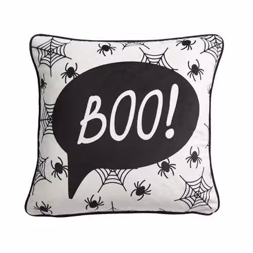Bedlam Halloween Boo Velvet Filled Cushion in Black, W/D/H: 43 x 43 x 43 cm – 2