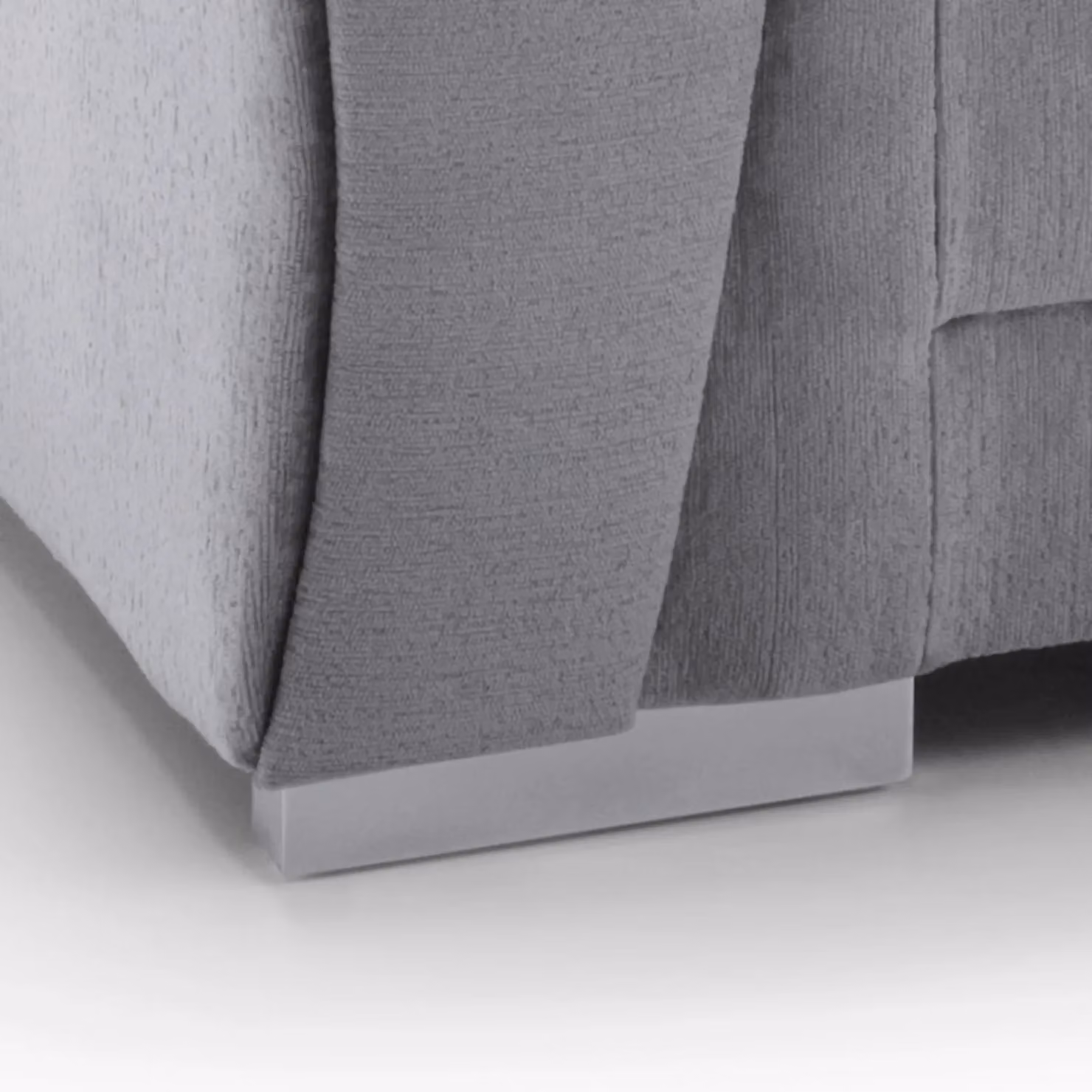 Abakus Direct Verona 2 Seater Sofa in Light Grey Crushed Chenille, W/D/H: 175 x 88 x 80 cm – 3