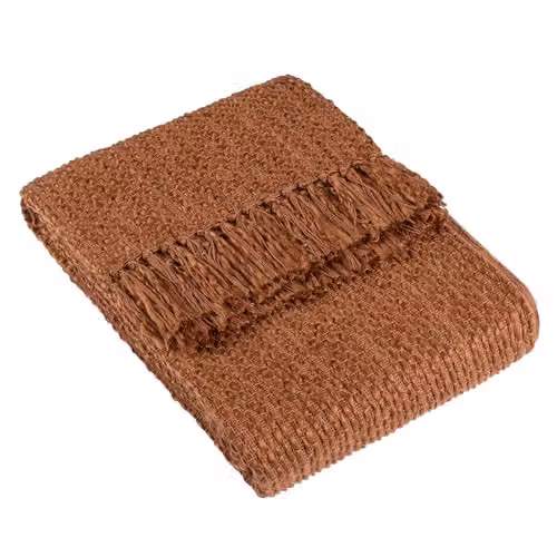 HOEM Morni Woven Fringed Throw in Brown, W/D/H: 130 x 180 cm – 2