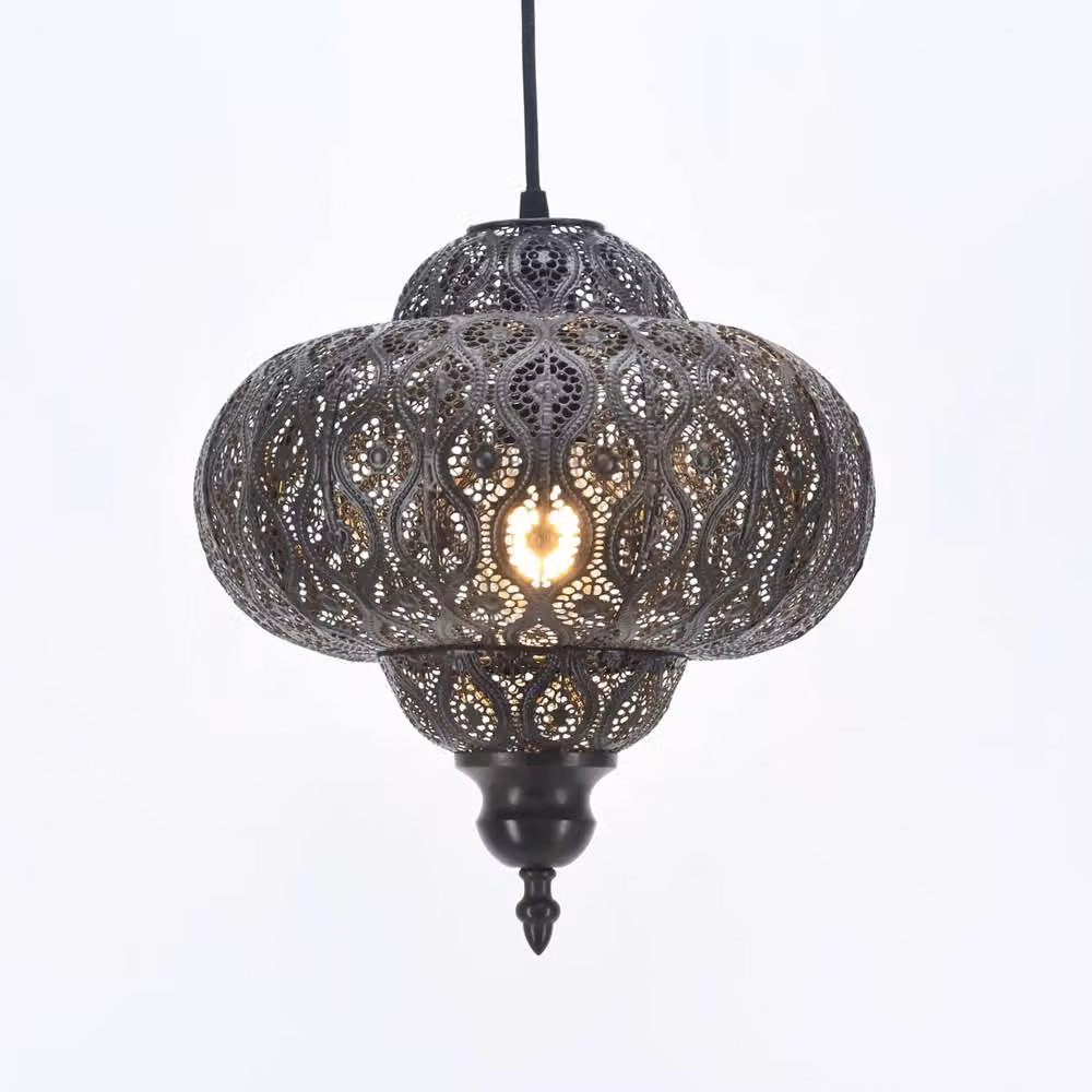First Choice Lighting Lucero Set of 2 Bronze Moroccan Easy Fit Pendant Shades – 2