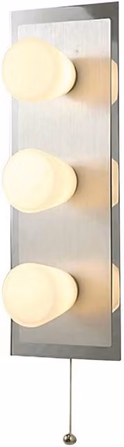 Netlighting IP44 Cone Wall Lamp with Pull Cord Switch, Chrome and Grey Aluminium, G9