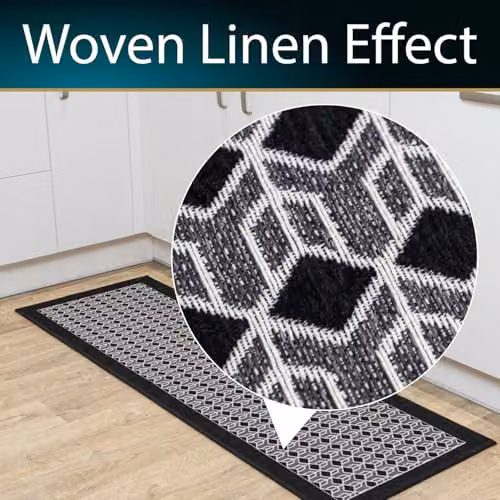 JVL Allure Machine Washable Non-Slip Entrance Runner Doormat, Black/Grey, W: 50 cm, L: 150 cm – 6