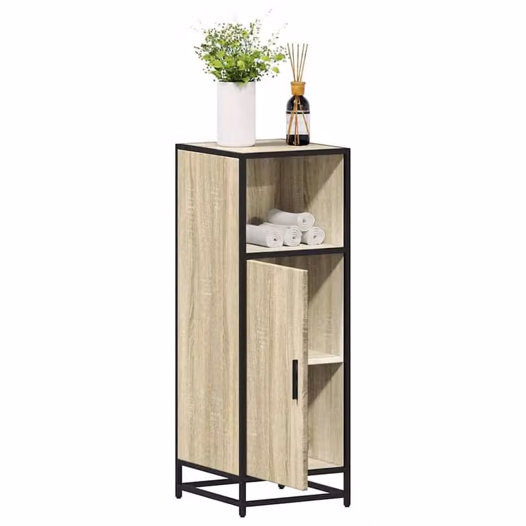 Berkfield Home Sonoma Oak Bathroom Cabinet, Brown, W/D/H: 35 x 37.5 x 100 cm