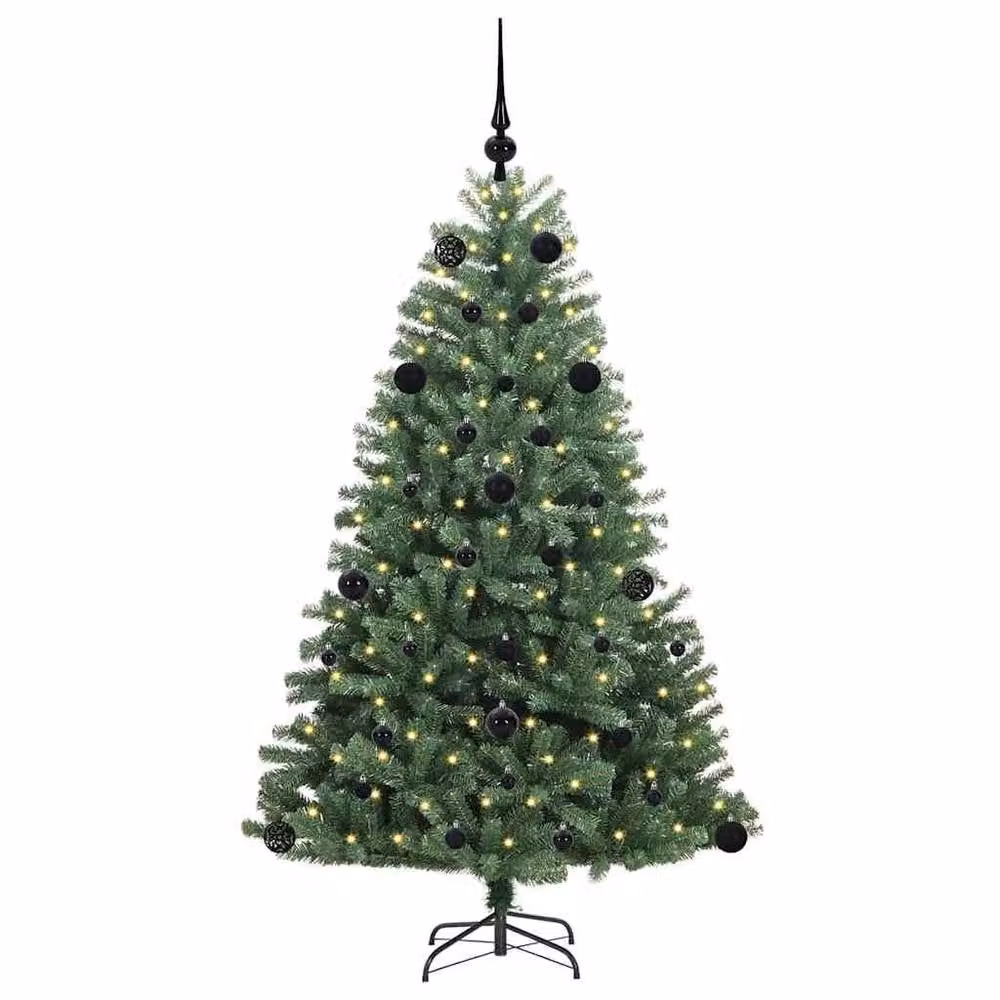 Berkfield Home Green Artificial Hinged Christmas Tree, Height: 150 cm – 3