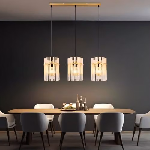Netlighting Gorley Bar Pendant Light in Gold and Transparent Glass, W/D/H: 80 x 20 x 140 cm – 2