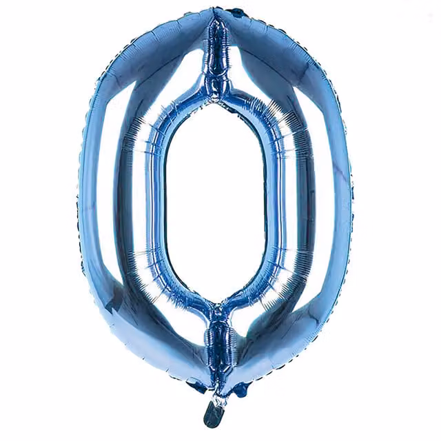 Sensations Giant Light Blue Foil Number 0 Balloon