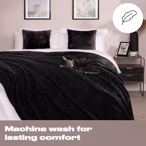 OHS Black Fleece Throw W/D/H: 125 x 150 cm – 2