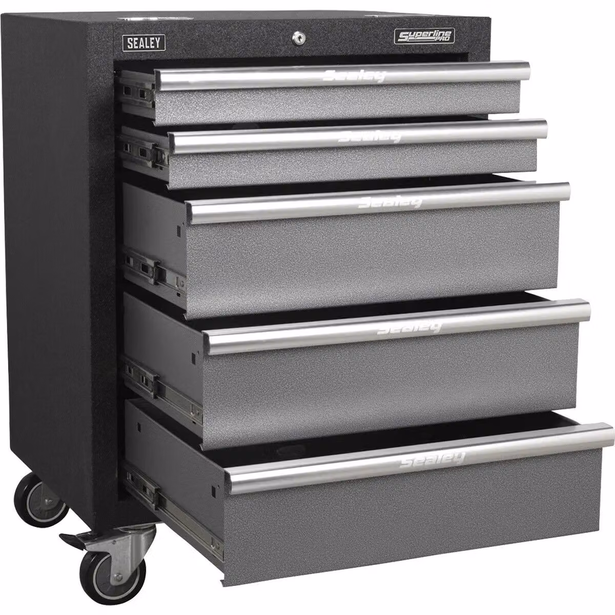 Loops Black Multicolour 5 Drawer Modular Mobile Cabinet with Lockable Swivel Castors W/D/H: 46.0 x 46.9 x 65.0 cm – 3