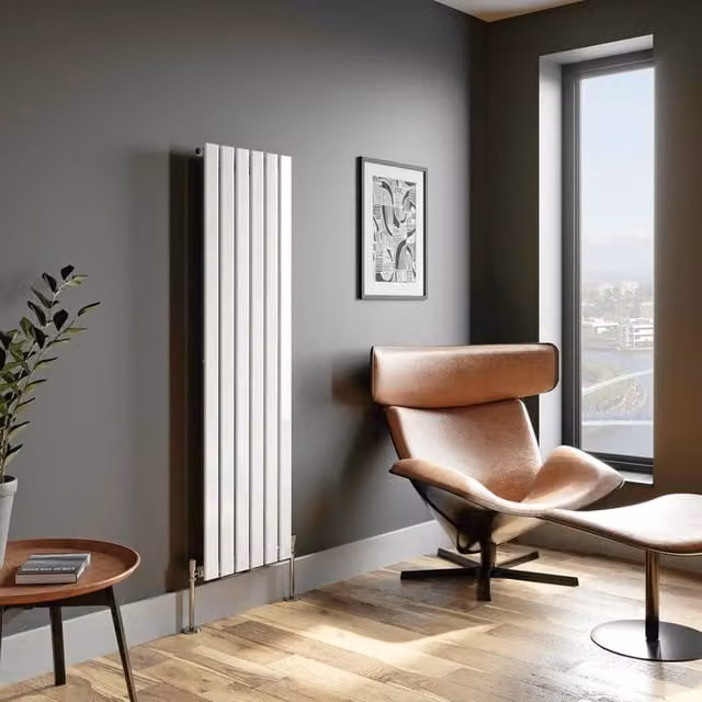 Temprazo Horizontal Single Flat Panel Designer Radiator in White, W/H/D: 1600 x 60.5 x 5.2 cm