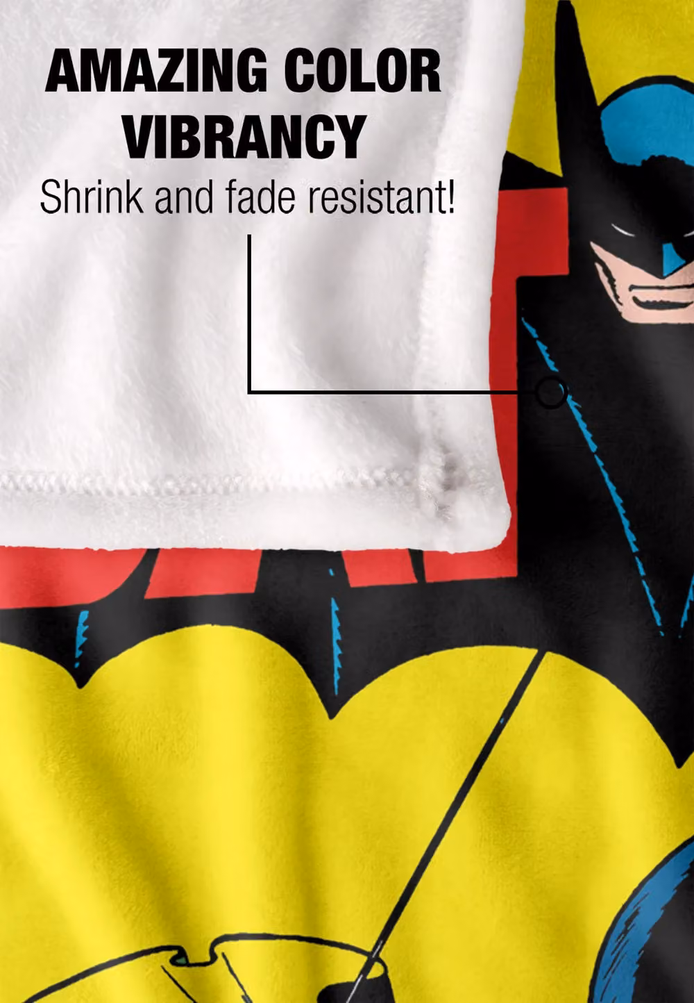 Batman Silky Touch Super Soft Fluffy Throw Blanket, White and Multicolour, W: 152 cm, D: 127 cm – 4