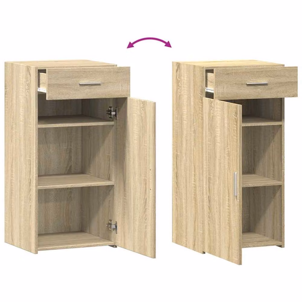 Berkfield Home Sonoma Oak Sideboard in Beige, W/D/H: 45 x 42.5 x 93 cm – 3
