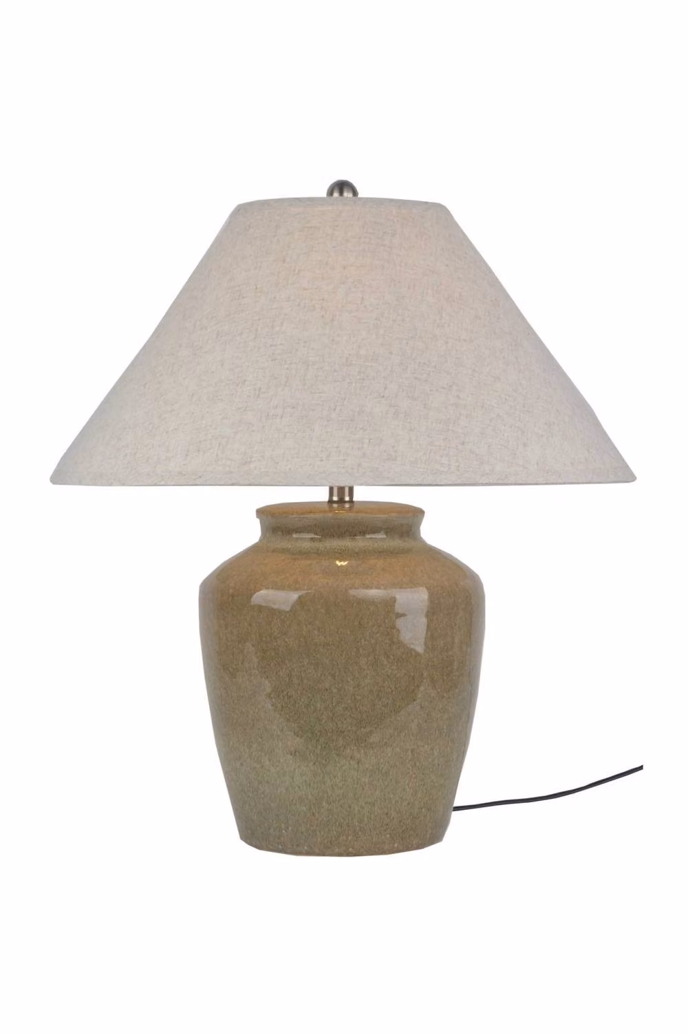 KDMD Mottura Ceramic Table Lamp with Linen Shade in Brown and Beige – 2