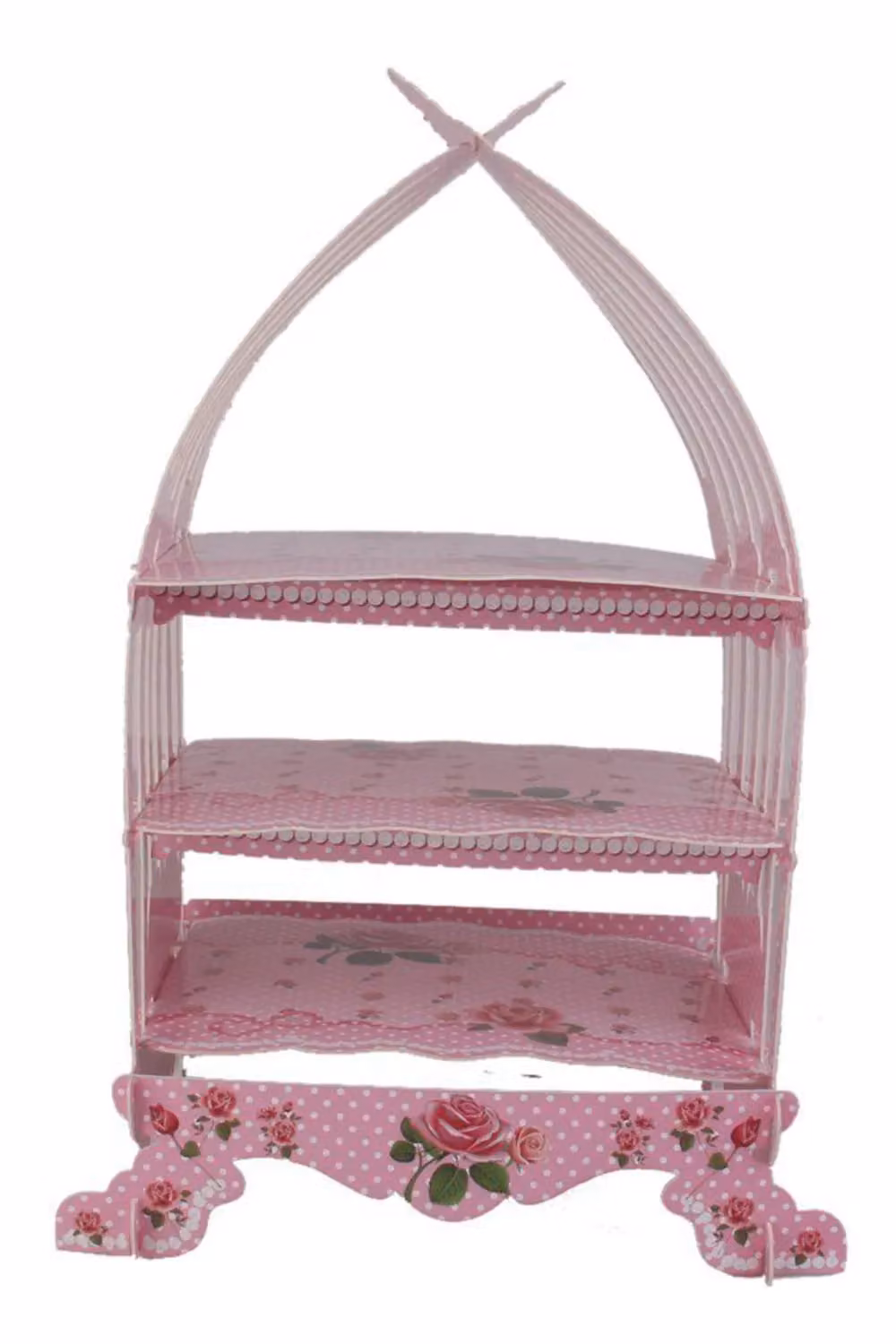 Neel Blue 3 Tier Vintage Birdcage Cupcake Stand and Dessert Tower in Pink and Blue – 2