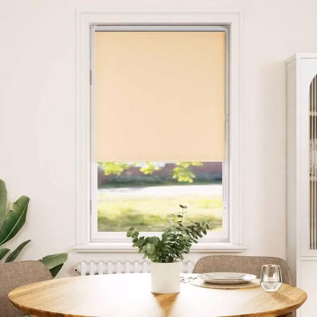 Berkfield Home Blackout Roller Blind in Beige, Thermal Insulating Polyester, W: 85 cm, H: 150 cm